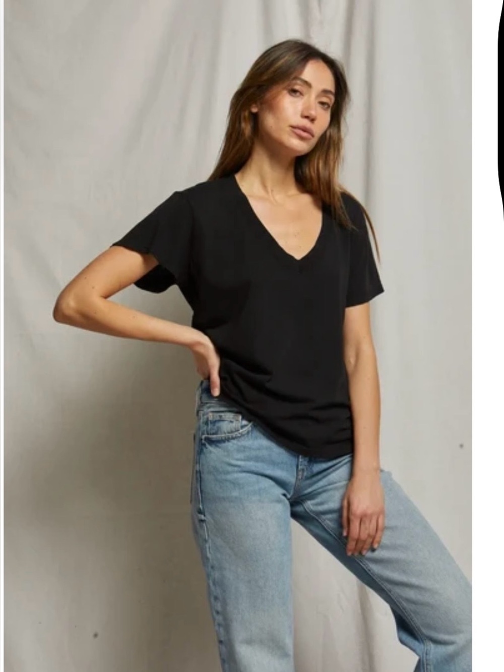 NWT perfectwhitetee Hendrix vneck tee size S